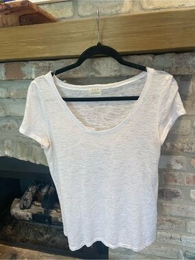 Project Social T White Scoop Neck Short Sleeve Tee